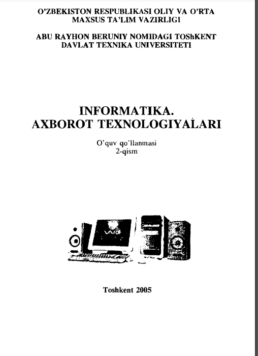 Informatika axborot texnologiyalari 2 qism