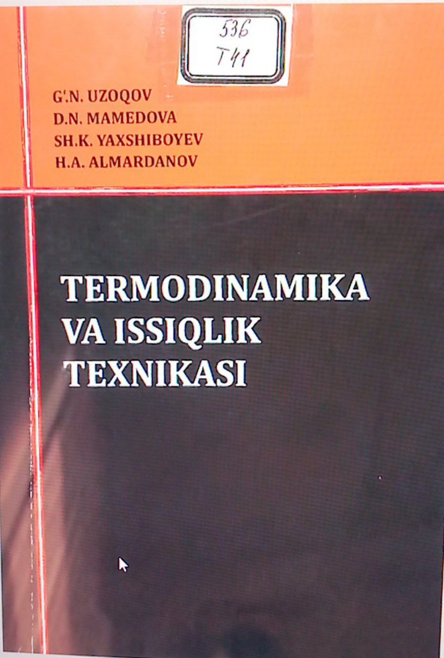 Termodiyamika va issiqlik texnikasi